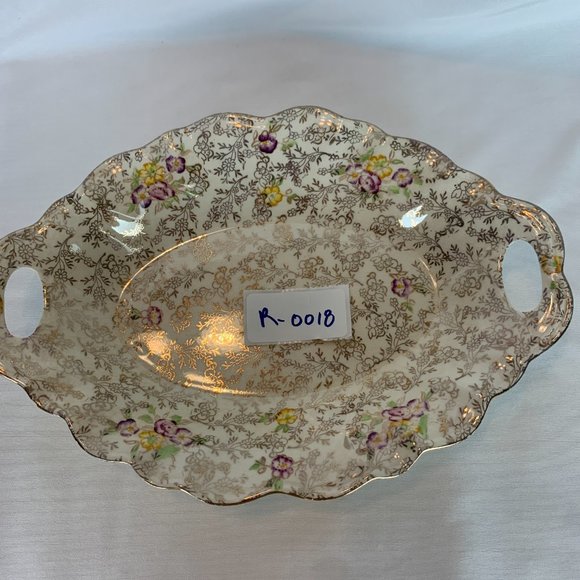 Vintage James Kent Pearl Delight Trinket Bowl Duchess Gold Trim - Picture 13 of 13